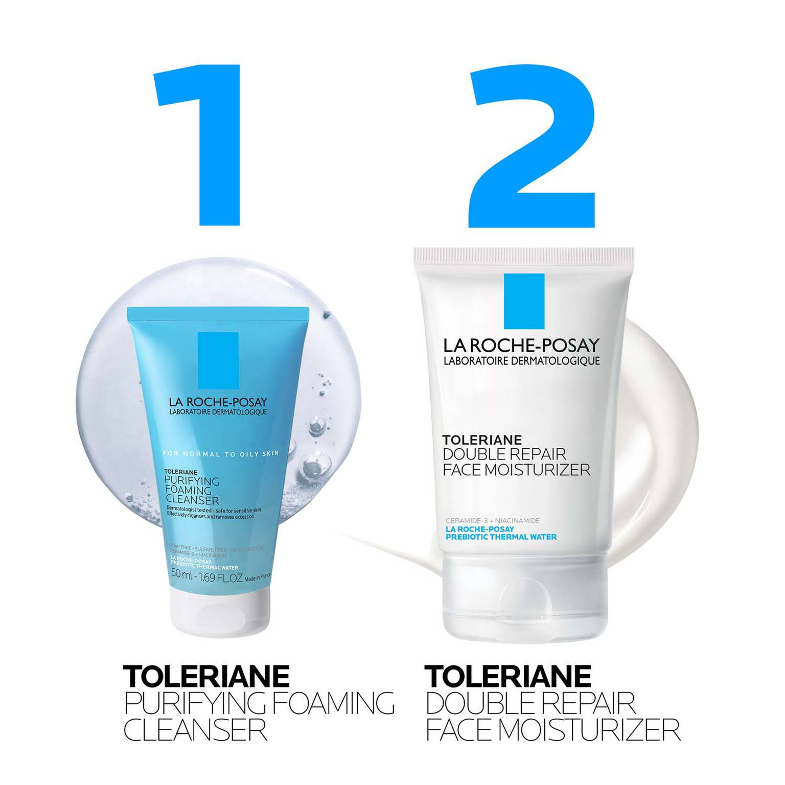 toleriane-purifying-foaming-cleanser-and-toleriane-double-repair-face-moisturizer-travel-set-v5 AmazonSet-TolerianePurifyingCleanser100ml-TolerianeDRM_routine.jpg